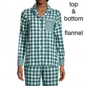 LANDSEND DraperJames *2 PIECE PJ SET* 100% Cotton Flannel Top and Bottom
